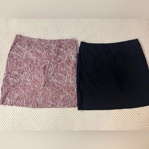 Elegant Black and Pink Floral Skirt Set